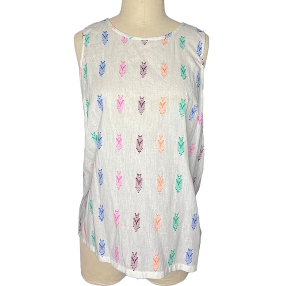 J. Crew Colorful Embroidered Tank Top size 6 - Picture 2 of 15